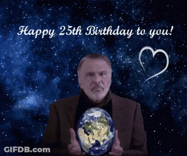Nick Happy 25Th Birthday Holding Spinning Planet Earth GIF