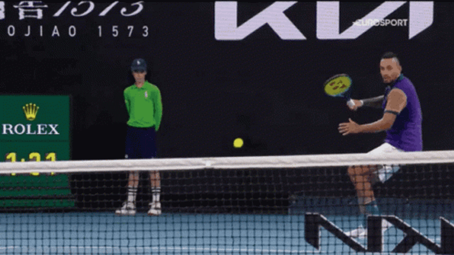 Nick Kyrgios Hitting The Ball With  Hip GIF