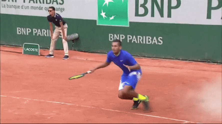 Nick Kyrgios Running Sideways GIF
