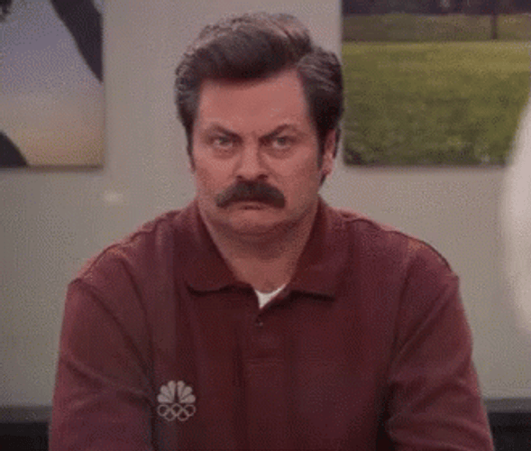 Nick Offerman Pissed Glare GIF