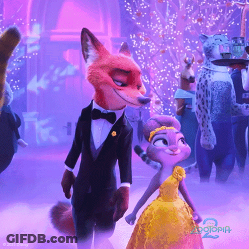 Nick Wilde And Judy Hopps From Zootopia Are Dancing GIF