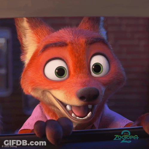 Nick Wilde From Zootopia Looks Out Of A Window GIF