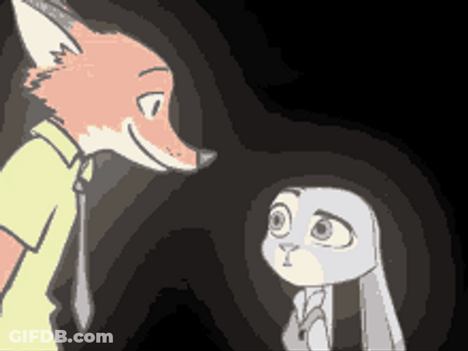 Nick Wilde & Judy Hopps Flirting With Each Other GIF