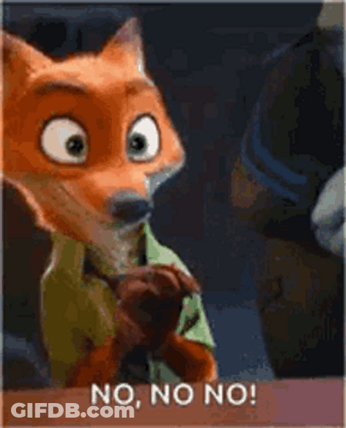 Nick Wilde Shaking Head No No No GIF
