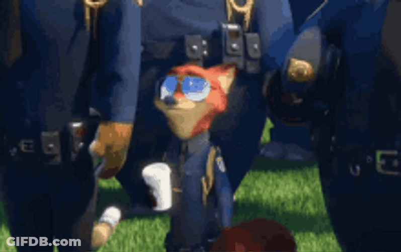 Nick Wilde Winking In Cops Uniform GIF