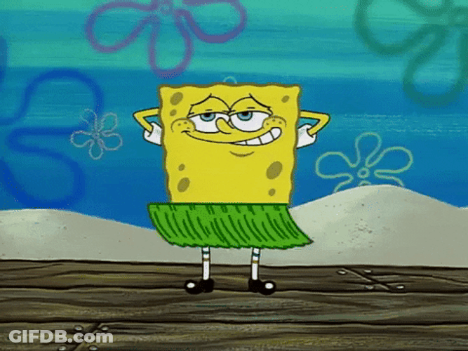 Nickelodeon Spongebob Squarepants Grass Mini Skirt Dance GIF