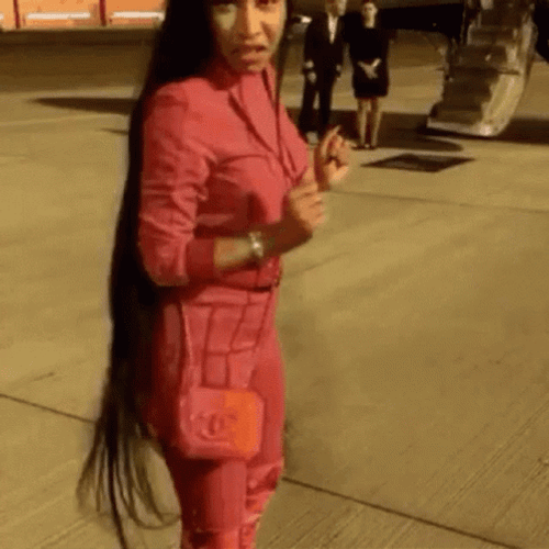 Nicki Minaj Boards Plane GIF