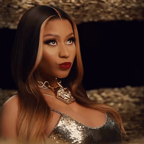 Nicki Minaj Looks Up And Sideways GIF