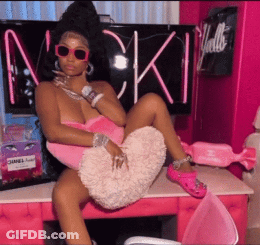 Nicki Minaj Pacify Print Pink Crocs GIF