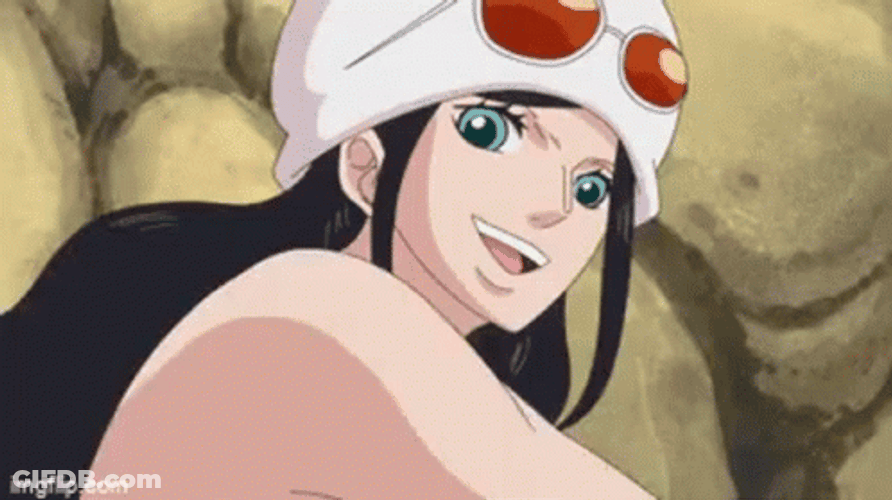 Nico Robin Running And Winking GIF