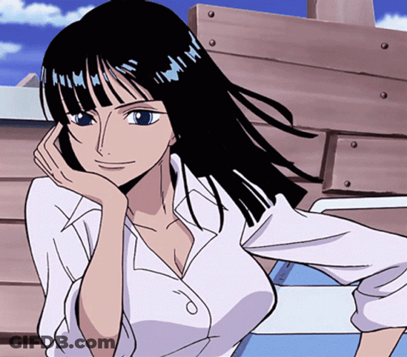 Nico Robin Windy Black Hair GIF
