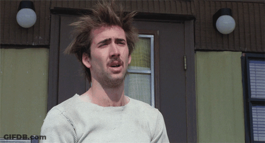 Nicolas Cage Confused Bad Hair Day GIF