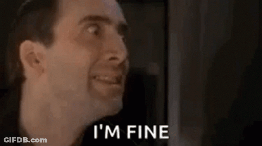 Nicolas Cage Creepy Psycho Smile I'm Fine GIF