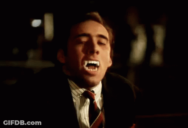 Nicolas Cage Fangs Dracula GIF