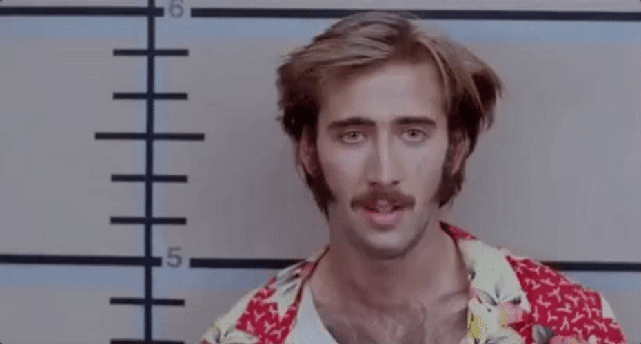 Nicolas Cage Funny Mug Shot GIF
