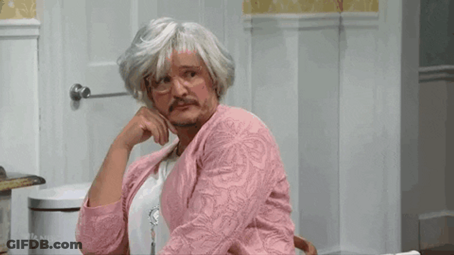 Nicolas Cage Pedro Pascal As Old Woman GIF