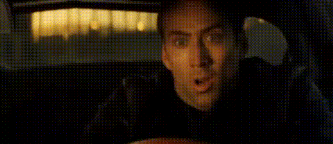 Nicolas Cage Pedro Pascal Driving Nervously GIF