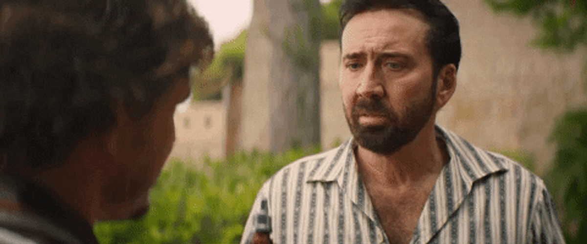Nicolas Cage Searches On Pedro Pascal GIF