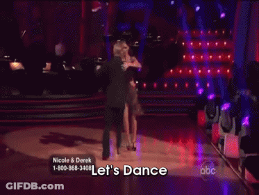 Nicole And Derek Dancing Saying Let's Dance GIF