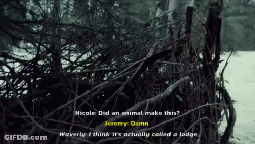 Nicole Did An Animal Make This Jeremy Damn Waverly I Think It 'S Actually Called A Lodge .. GIF