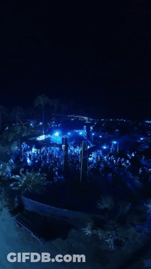 Night Aerial View At Coachella GIF
