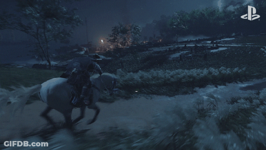 Night Black Man Samurai GIF