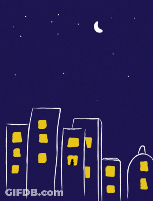 Night City Simple Animation GIF