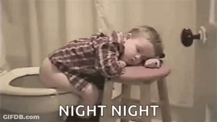 Night Night Baby Boy Sleeping In Toilet GIF