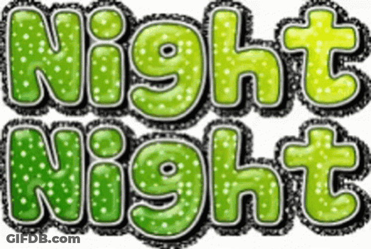 Night Night Green Sparkle Text GIF