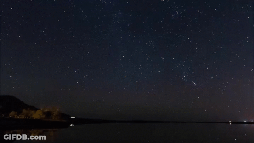 Night Sky Bear Butte Lake GIF