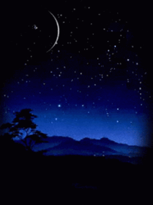 Night Sky Blue Shooting Star GIF