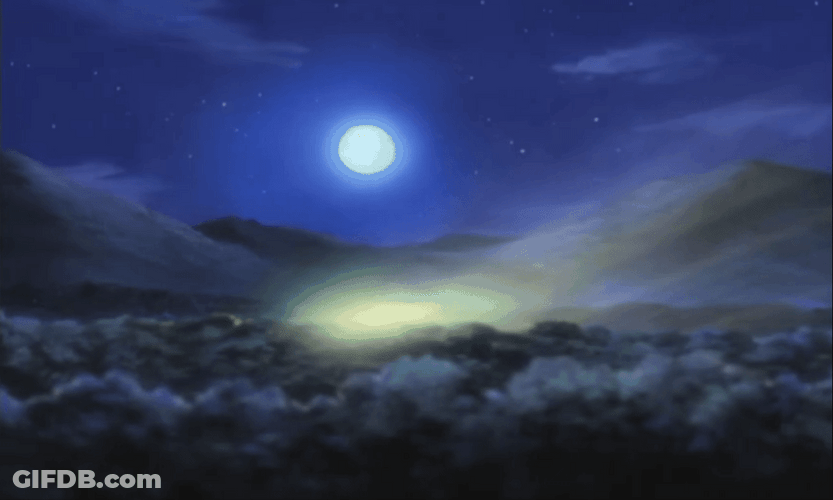 Night Sky Moon Clouds GIF