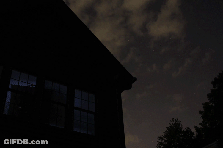 Night Sky Scary Horror House GIF