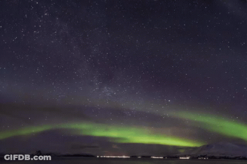 Night Sky With Aurora Borealis GIF