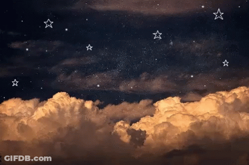 Night Sky With Clouds And Stars GIF