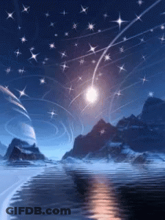 Night Sky With Shooting Star GIF