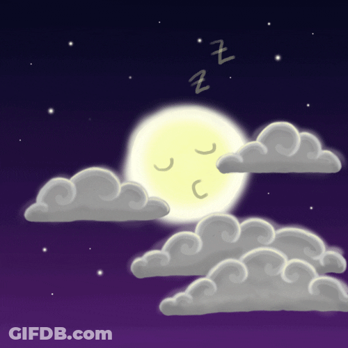 Night Sleepy Moon Animation GIF