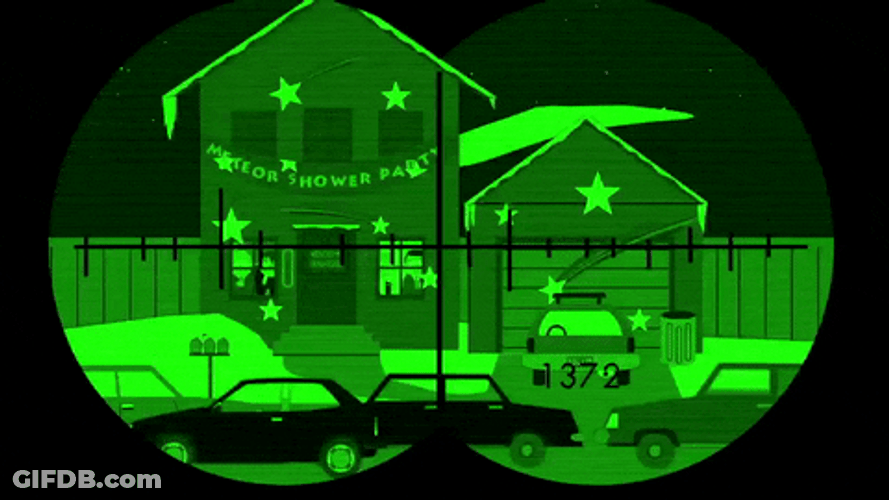 Night Vision Binocular House Stalk GIF