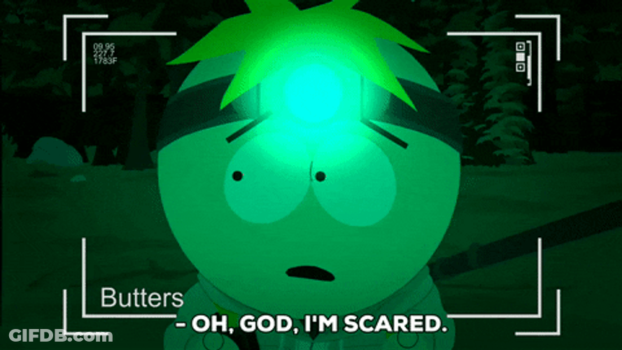 Night Vision Butters Stotch I'm Scared GIF