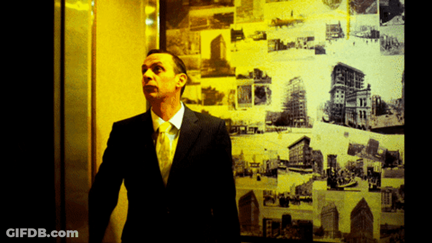 Night Vision Guy Closing Elevator GIF