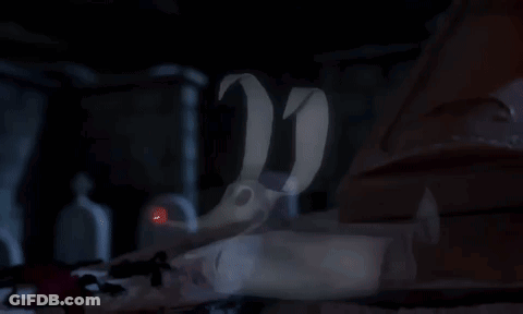Nightmare Before Christmas Character Holding Skull Head GIF