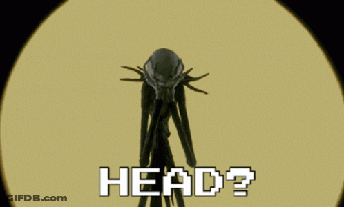 Nightmare Before Christmas Character Holding Skull Saying Head GIF