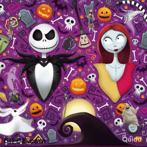 Nightmare Before Christmas Jack Skellington And Sally GIF