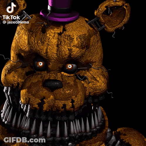 Nightmare Freddy With Purple Top Hat GIF