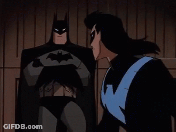 Nightwing And Batman Interacting Batman Adventures GIF
