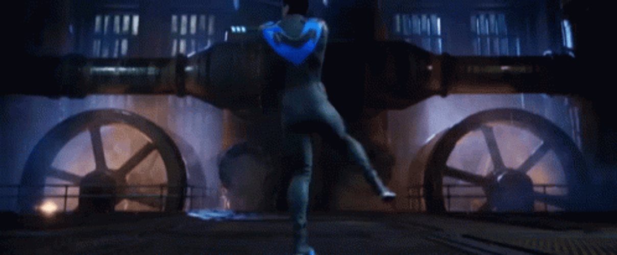 Nightwing Dick Grayson Flipping Midair Gotham GIF