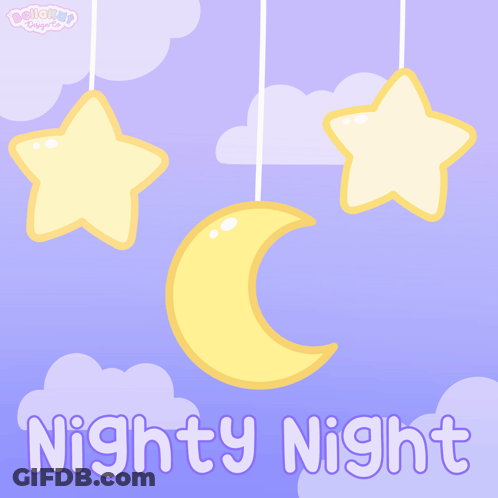 Nighty Night Poster With Moon And Stars GIF