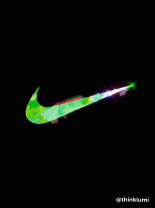 Nike Iconic Swoosh Symbol Colorful Shining GIF