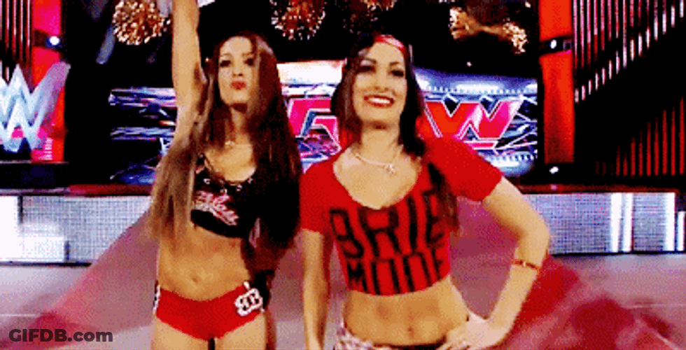 Nikki Bella Brie Sisters WWE Champion Exit Walk GIF