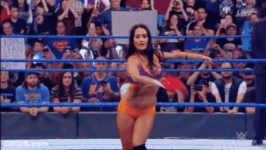 Nikki Bella WWE Ring Jumping Tricks GIF